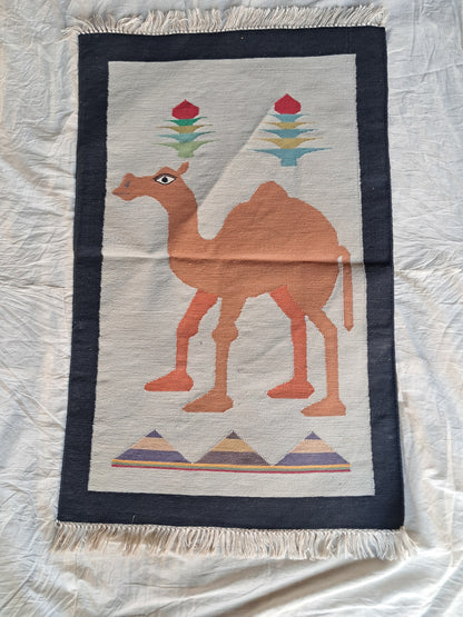 2x3 Animal Design Cotton Flatweave Handmade Rug – Eco-Friendly, Durable & Artisan-Crafted