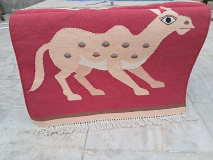 2x3 Animal Design Cotton Flatweave Handmade Rug – Eco-Friendly, Durable & Artisan-Crafted