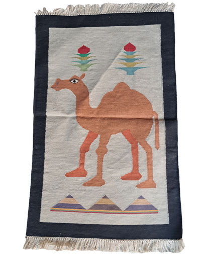 2x3 Animal Design Cotton Flatweave Handmade Rug – Eco-Friendly, Durable & Artisan-Crafted